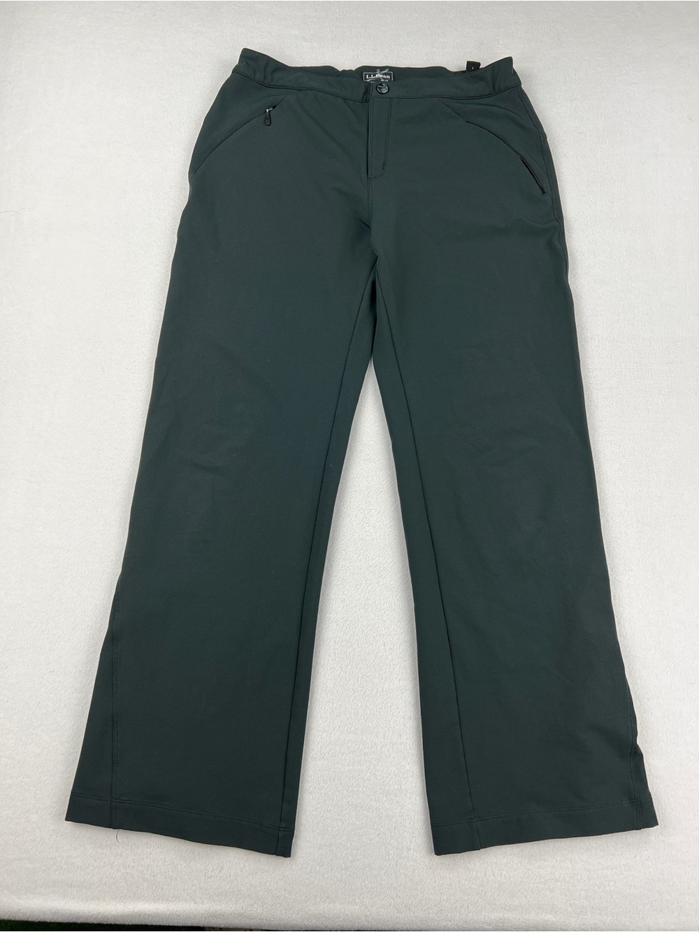 LL Bean Womens Vista Trekking Pants Black Outdoor Hiking Ankle Zip Size 14